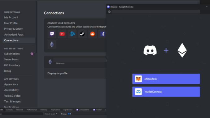 Discord, Ethereum integration mock up plans