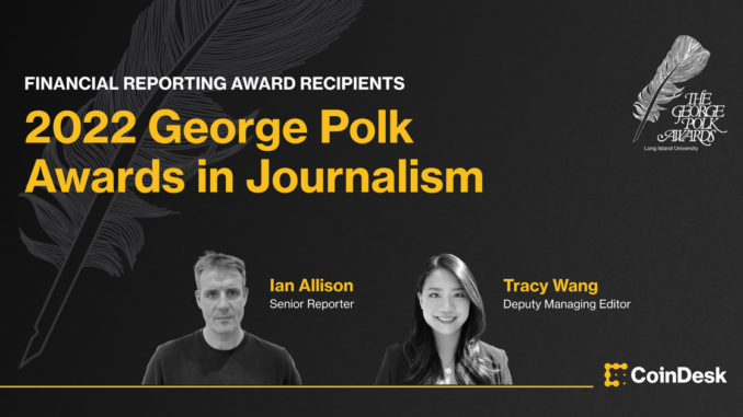 CoinDesk Wins a Polk Award, One of Journalism's Top Prizes, for Explosive FTX Coverage