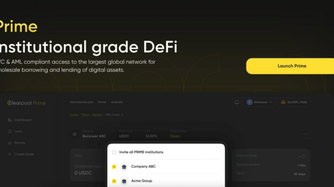 DeFi Protocol Clearpool Chooses Polygon Network for Its Institutional Lending Platform