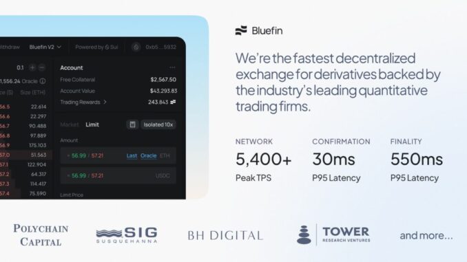 Bluefin – Decentralized Crypto Exchange – v2 Goes Live on Sui Network