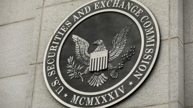 The SEC logo at the Washington office