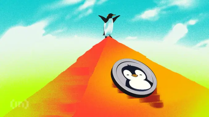 Pudgy Penguins (PENGU) Rockets 34%, Approaches Three-Month High of $0.019