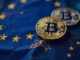 Bitcoin With EU Flag In The Background