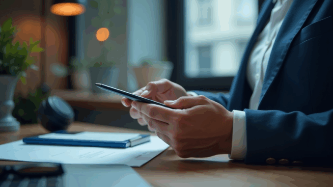 Person paying using a smartphone