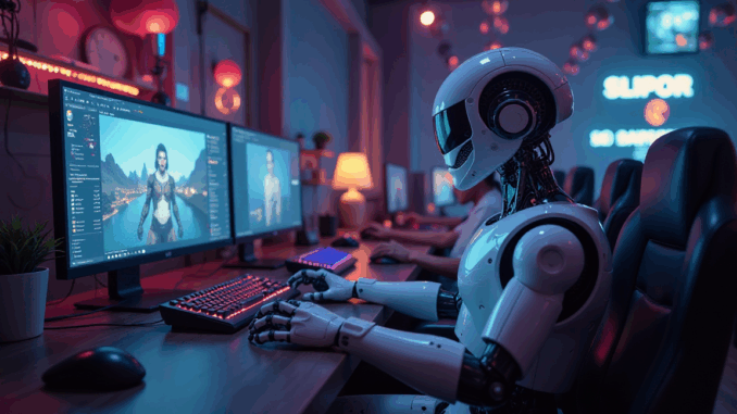 AI generated image of a video game parlour