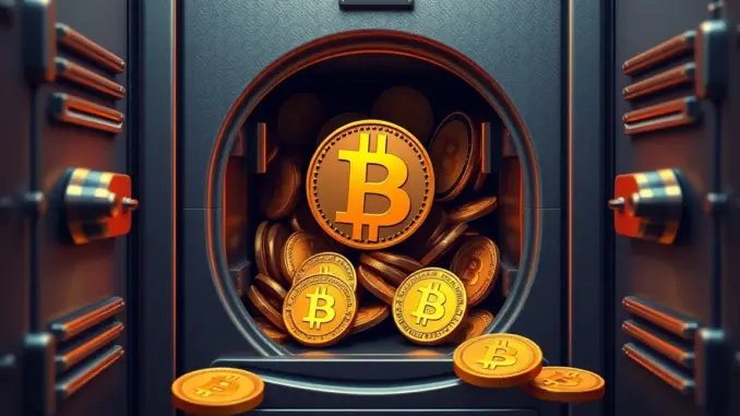 AI generated image of BTC in a locker