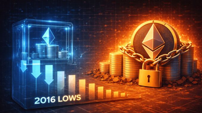 Ethereum Exchange Supply Falls To 2016 Lows – Long-Term Holding Dominates