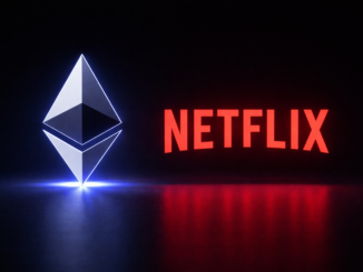 Ethereum and Netflix logos in focus