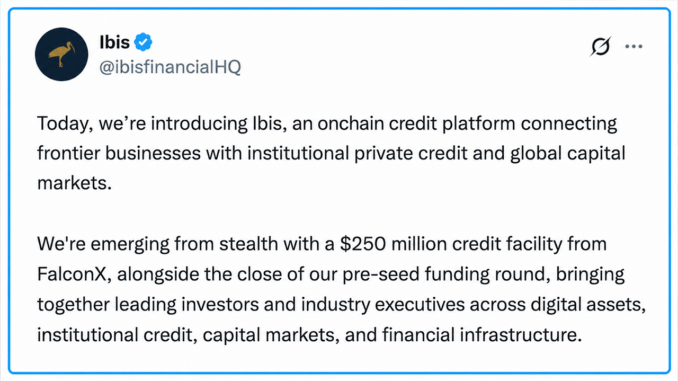 $250M FalconX Facility Powers Ibis Push Into Onchain Credit